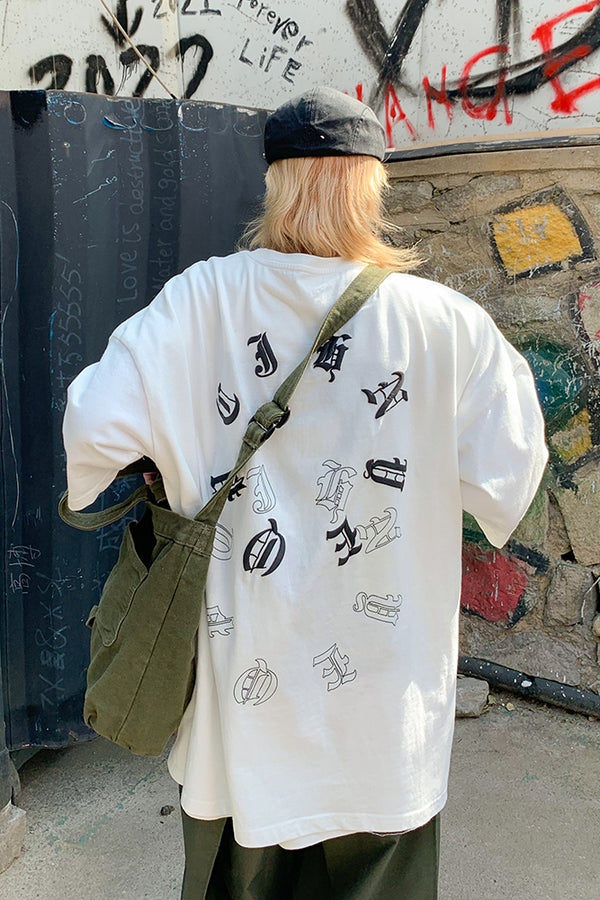 Playera Estilo Harajuku Flor de Cajú con Efecto Espuma - Tendencia Coreana Hip-Hop