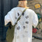Harajuku Style Cashew Flower T-Shirt with Foam Effect - Korean Hip-Hop Trend