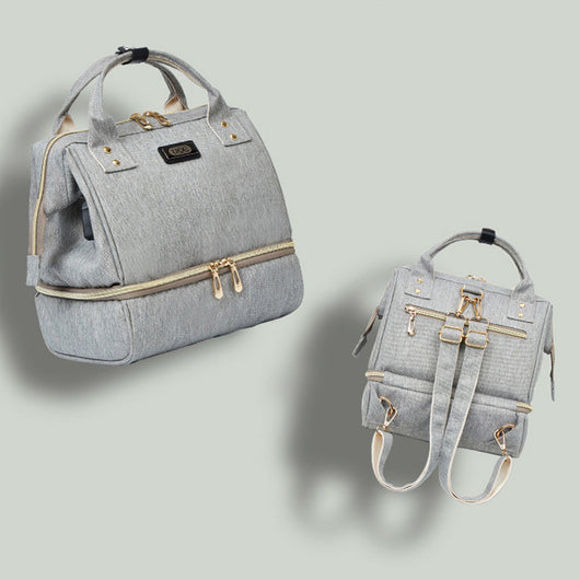 Mochila Pañalera Maternity Gris - Bolsa de Cambio Compacta para Viajes - Image 13