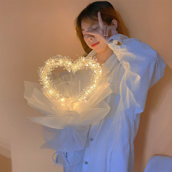 Kit DIY Ramo de Flores de Cuentas Hechas a Mano - Gipsófila y Luna