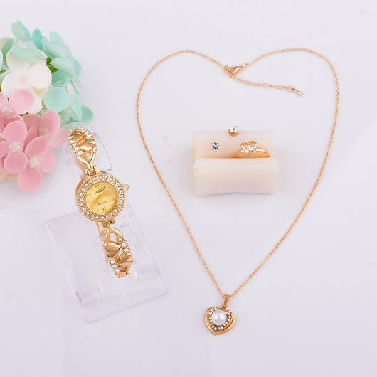 Juego de Joyería Elegante: Reloj, Collar, Anillo y Aretes - Image 9