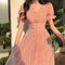 Vestido de Encaje Elegante con Escote V y Efecto Mesh Fairy