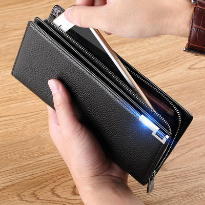 Billetera Larga para Hombre Clutch Cuero Vacuno Premium Primera Capa - Image 11