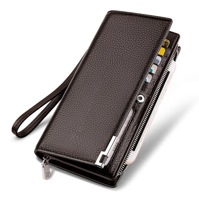 Billetera Larga para Hombre Clutch Cuero Vacuno Premium Primera Capa
