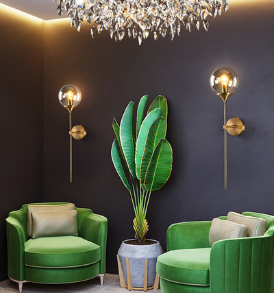 Lámpara de Pared Minimalista Vidrio y Bronce para Hoteles y Espacios Modernos - Image 9