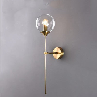 Lámpara de Pared Minimalista Vidrio y Bronce para Hoteles y Espacios Modernos