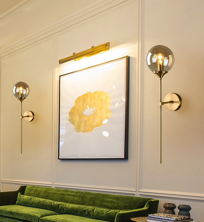 Lámpara de Pared Minimalista Vidrio y Bronce para Hoteles y Espacios Modernos