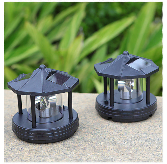 Faro Giratorio Solar para Jardín - Luz Decorativa Exterior Automática
