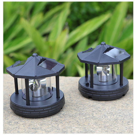 Faro Giratorio Solar para Jardín - Luz Decorativa Exterior Automática