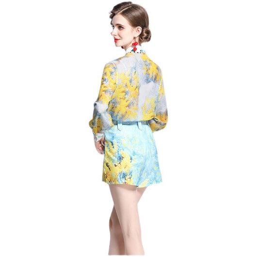 Conjunto Veraniego Mujer: Blusa con Volantes y Shorts Estampados - Image 5