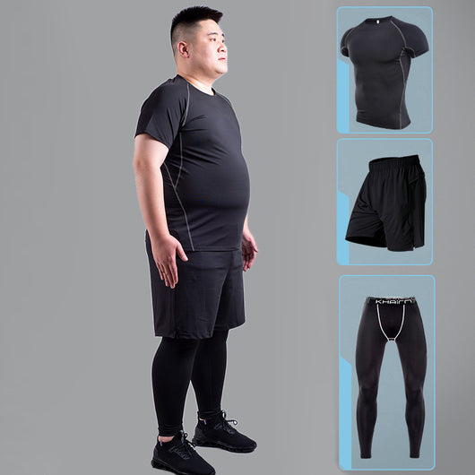Conjunto de Fitness Elástico de Secado Rápido para Hombre Talla Grande - Image 9