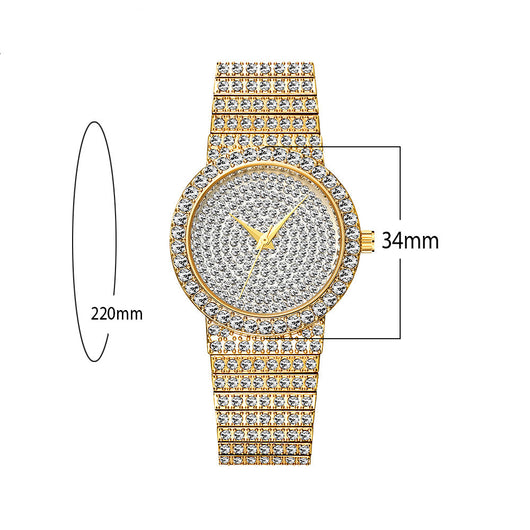 Reloj de Mujer Dorado Coreano con Diamantes Estrella Resistente al Agua - Image 6