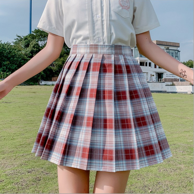 Falda Plisada Uniforme Escolar Japonés de Cintura Alta con Patrón Escocés - Image 5