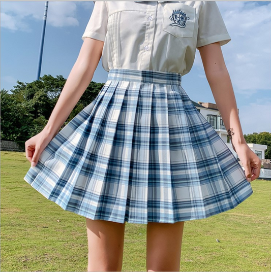 Falda Plisada Uniforme Escolar Japonés de Cintura Alta con Patrón Escocés - Image 2