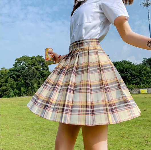 Falda Plisada Uniforme Escolar Japonés de Cintura Alta con Patrón Escocés - Image 9