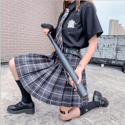 Falda Plisada Uniforme Escolar Japonés de Cintura Alta con Patrón Escocés - Image 13