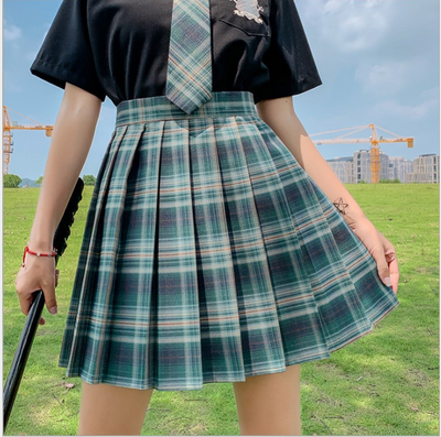 Falda Plisada Uniforme Escolar Japonés de Cintura Alta con Patrón Escocés - Image 7