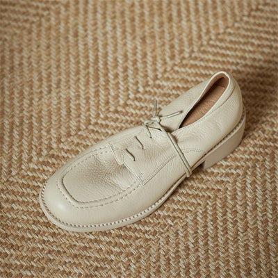 Zapatos de Tacón Bajo Punta Cuadrada Estilo Coreano Británico con Encaje para Mujer - Image 12