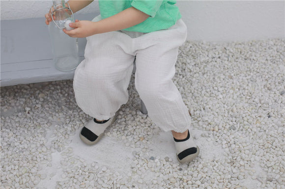 Pantalones Bloomers de Algodón y Lino con Estampado Antifigura