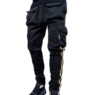 Pantalones Deportivos Casuales Hombre Corte Recto Reflectante Marca Trendy - Image 11