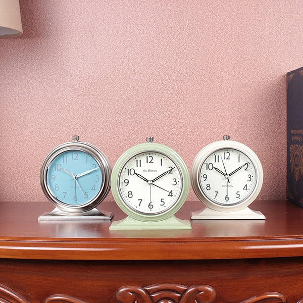 Reloj Despertador Silencioso Retro Grande de Péndulo para Mesita de Noche