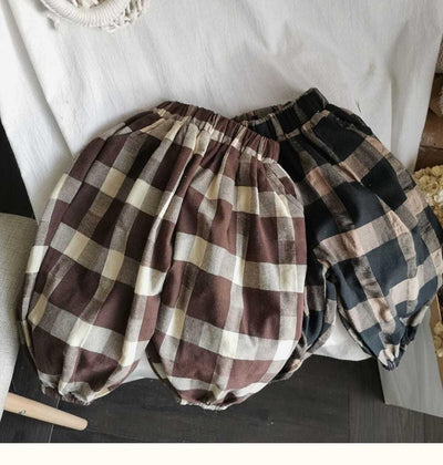 Pantalones Cortos Cuadrille Retro Holgados para Niños - Image 9