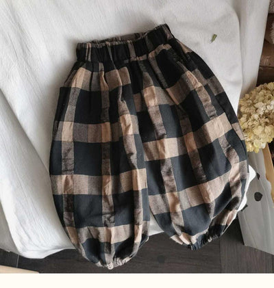 Pantalones Cortos Cuadrille Retro Holgados para Niños - Image 13