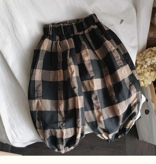 Pantalones Cortos Cuadrille Retro Holgados para Niños - Image 13