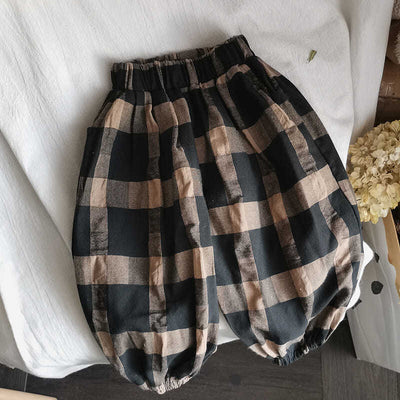 Pantalones Cortos Cuadrille Retro Holgados para Niños - Image 15