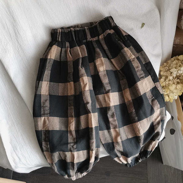 Pantalones Cortos Cuadrille Retro Holgados para Niños - Image 6