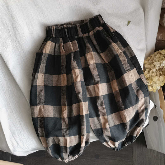 Pantalones Cortos Cuadrille Retro Holgados para Niños - Image 6