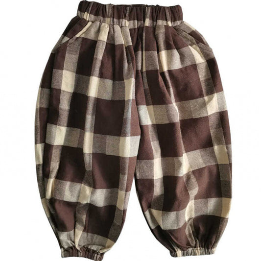 Pantalones Cortos Cuadrille Retro Holgados para Niños