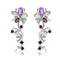 Aretes de Piedra Natural Plata 925 Estilo Retro Europeo con Gemas de Color
