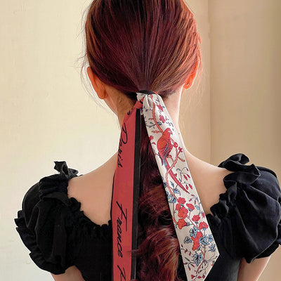Pañuelo de Seda Estampado para Mujer - Diadema Versátil - Image 12
