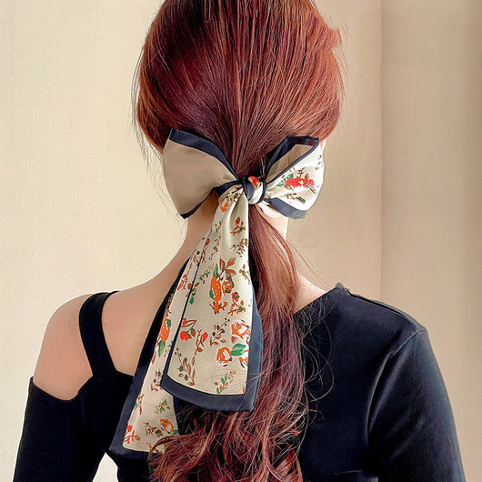 Pañuelo de Seda Estampado para Mujer - Diadema Versátil - Image 4