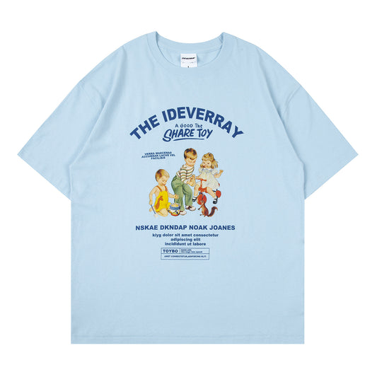 Camiseta Casual de Manga Corta para Hombre - Diseño Gráfico Tendencia Verano