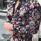 Blusa Casual Floral con Solapa para Talla Grande - Otoño e Invierno