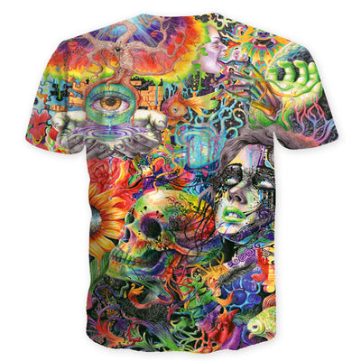 Camiseta Unisex Calavera 3D con Diseño Graffiti - Estilo Urbano Personalizado - Image 9