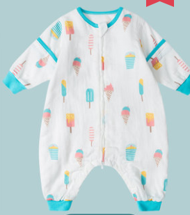 Saco de Dormir Bebé Primavera Verano Otoño - Pijama Desmontable Antipatadas Gasa - Image 3