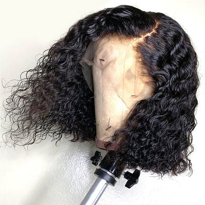 Peluca Rizada Negra Flequillo Lateral - Cabello Sintético Voluminoso Estilo Fashion - Image 3