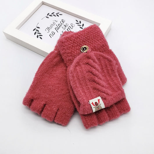 Guantes de Lana Tejidos con Dedos Convertibles para Niños - Image 9