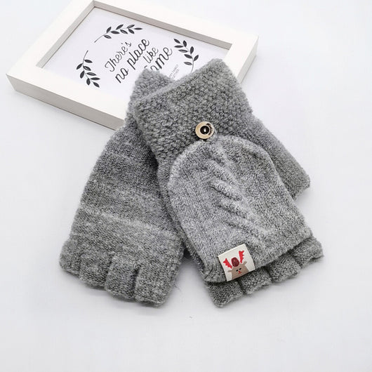 Guantes de Lana Tejidos con Dedos Convertibles para Niños - Image 6