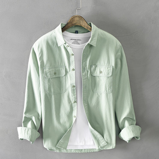 Camisa Blanca Suelta Estilo Hong Kong para Hombre - Algodón Manga Larga Casual - Image 6