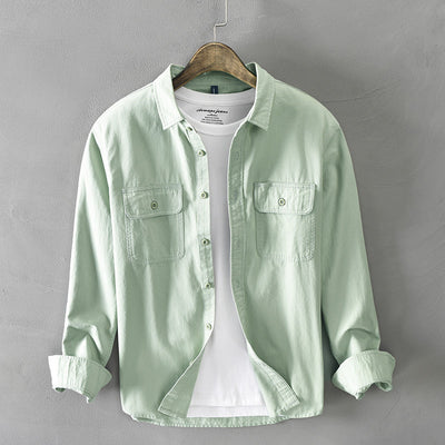 Camisa Blanca Suelta Estilo Hong Kong para Hombre - Algodón Manga Larga Casual - Image 4