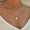 Women's Multilayer Necklace Ins Fashion Disc Pendant Clavicle Necklace Chains Personality Jewelry Dorado 1PCS