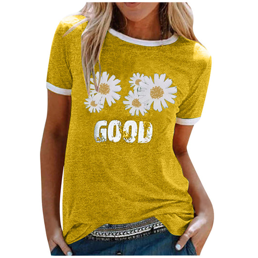 Blusa Estampada Margaritas para Mujer - Cuello Redondo Manga Corta - Image 9
