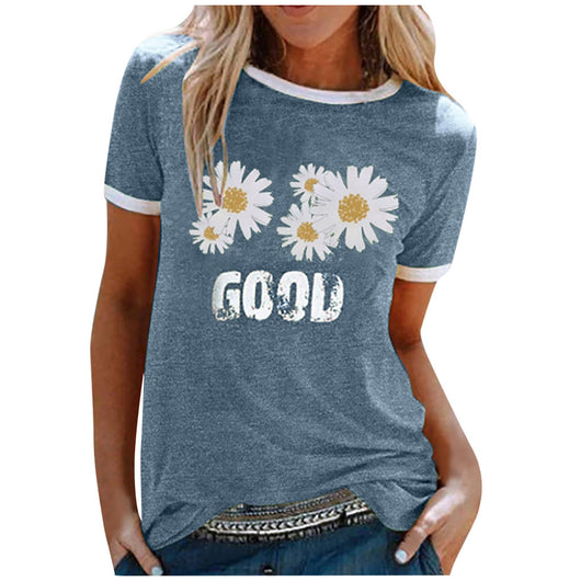 Blusa Estampada Margaritas para Mujer - Cuello Redondo Manga Corta - Image 3