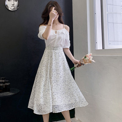 Vestido Camisola Fruncido Fuera del Hombro con Cintura Ajustada - Image 10