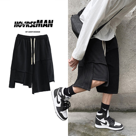 Shorts Deportivos Hip-Hop Diseño Irregular para Hombre - Estilo Urbano Casual - Image 3