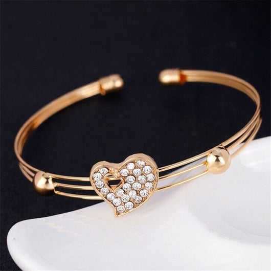 Juego de Collar y Aretes de Cristal Corazón Pesca - Diseño Europeo Amor - Image 5